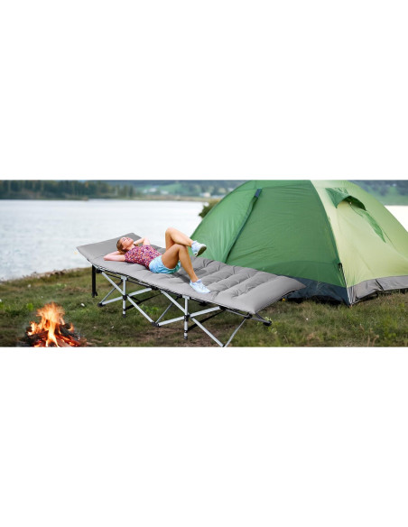 Cama Plegable para Camping VINGLI con Colchón Desmontable 1200D