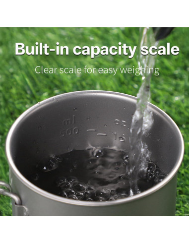 Kit de Camping Titanio Dynara 750ml - Olla, Estufa y Cubiertos