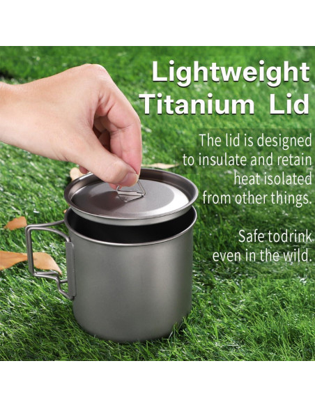 Kit de Camping Titanio Dynara 750ml - Olla, Estufa y Cubiertos
