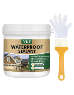 Sellador Impermeable YKF 16 Oz Cristal Claro para Techos y Paredes