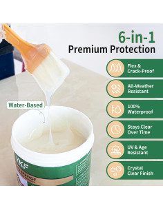 Sellador Impermeable YKF 16 Oz Cristal Claro para Techos y Paredes 2