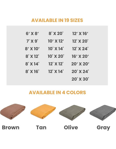 Lona de Tela Resistente al Agua WHITEDUCK 2.44m x 6.1m Oliva