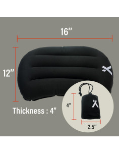 Almohada Inflable Bear Grylls para Camping - Negra 40x30 cm 2