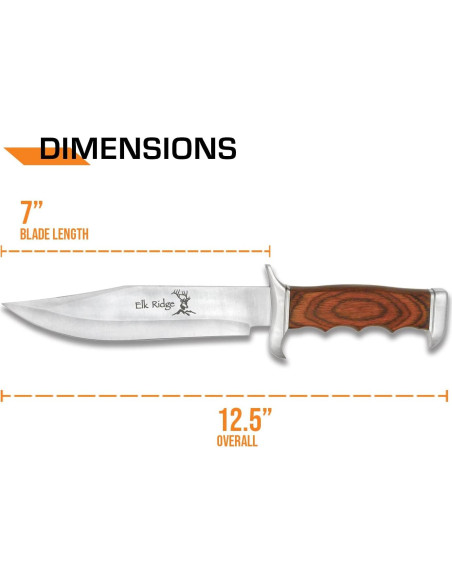 Cuchillo Fijo Elk Ridge ER-012 de Acero Inoxidable 31.12 cm