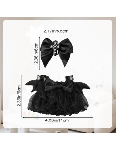 Conjunto de Ropa para Muñecas Lyreh 17cm Vestido Gótico Negro 2