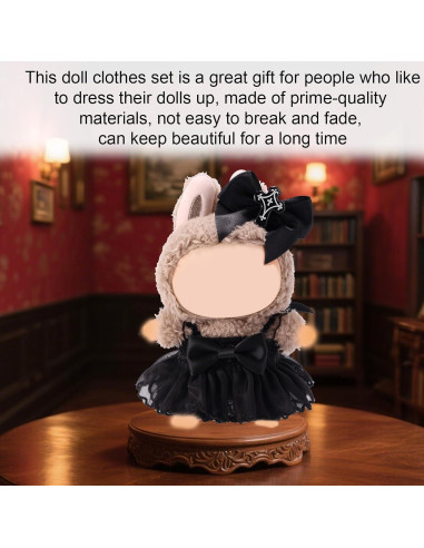 Conjunto de Ropa para Muñecas Lyreh 17cm Vestido Gótico Negro