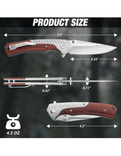 Cuchillo de bolsillo FLISSA plegable 8.5 cm acero inoxidable 2