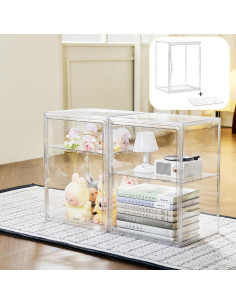 Caja de Exhibición Acrílica LXLXXL 2 Niveles Transparente 26.9x22.1x36.1cm 2