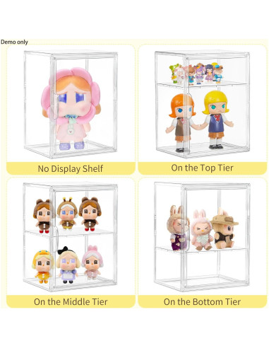 Caja de Exhibición Acrílica LXLXXL 2 Niveles Transparente 26.9x22.1x36.1cm