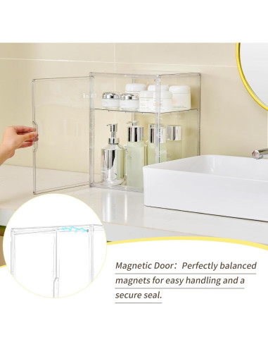 Caja de Exhibición Acrílica LXLXXL 2 Niveles Transparente 26.9x22.1x36.1cm