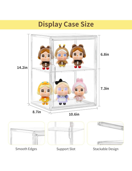 Caja de Exhibición Acrílica LXLXXL 2 Niveles Transparente 26.9x22.1x36.1cm