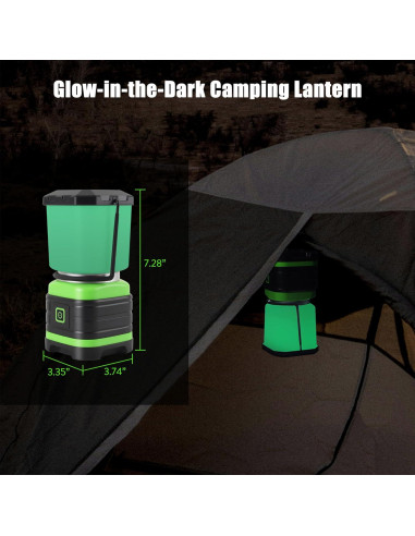 Lámpara LED de Camping Lichamp, 500 Lúmenes, Batería AA, 2 Pzas