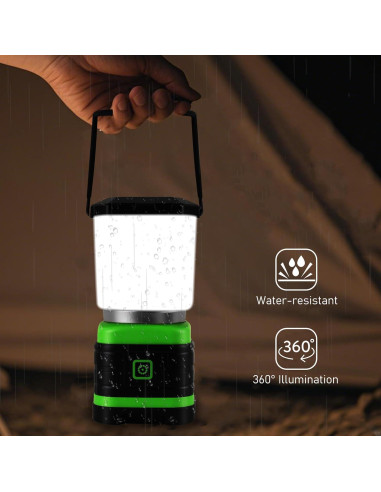 Lámpara LED de Camping Lichamp, 500 Lúmenes, Batería AA, 2 Pzas