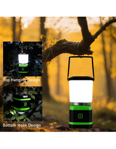 Lámpara LED de Camping Lichamp, 500 Lúmenes, Batería AA, 2 Pzas