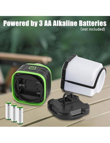 Lámpara LED de Camping Lichamp, 500 Lúmenes, Batería AA, 2 Pzas