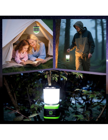 Lámpara LED de Camping Lichamp, 500 Lúmenes, Batería AA, 2 Pzas