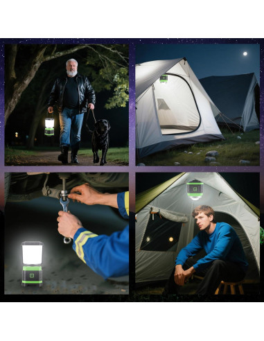 Lámpara LED de Camping Lichamp, 500 Lúmenes, Batería AA, 2 Pzas