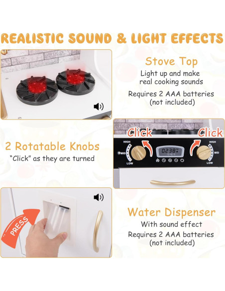 Cocina de Juguete Costzon para Niños con Accesorios y Sonidos Cocina de Juguete Costzon para Niños con Accesorios y Sonidos