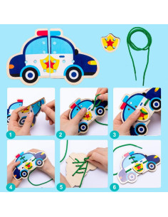 Tarjetas de Enhebrado Educativas Promise Babe - 5 Piezas de Madera 2