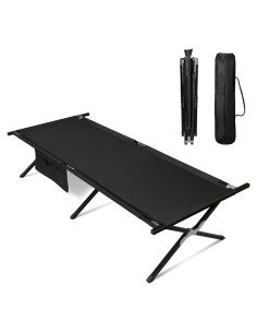 Cama de Camping Plegable WLIVE 136 kg Negro Tela Oxford
