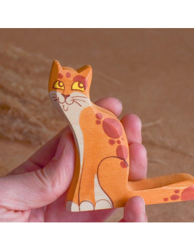 Figuras de Puzzle de Gatos de Madera 5 Piezas Decorativas