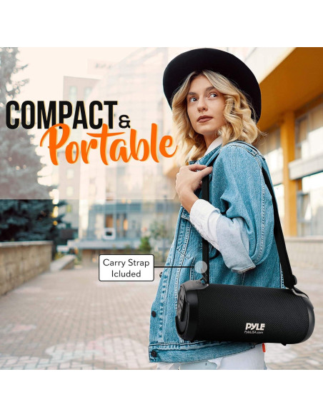 Altavoz Boombox Bluetooth PyleUsa 17W Portátil Negro