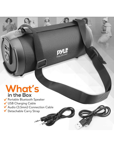 Altavoz Boombox Bluetooth PyleUsa 17W Portátil Negro