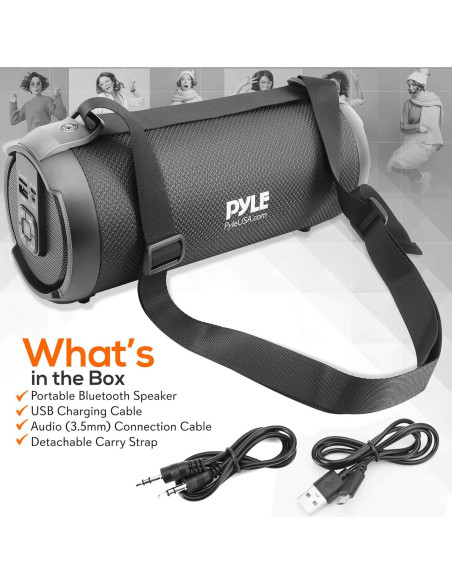 Altavoz Boombox Bluetooth PyleUsa 17W Portátil Negro