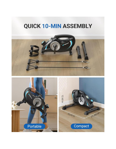 Ejercitador de Pedales MERACH Mini Magnético 3 en 1 con App