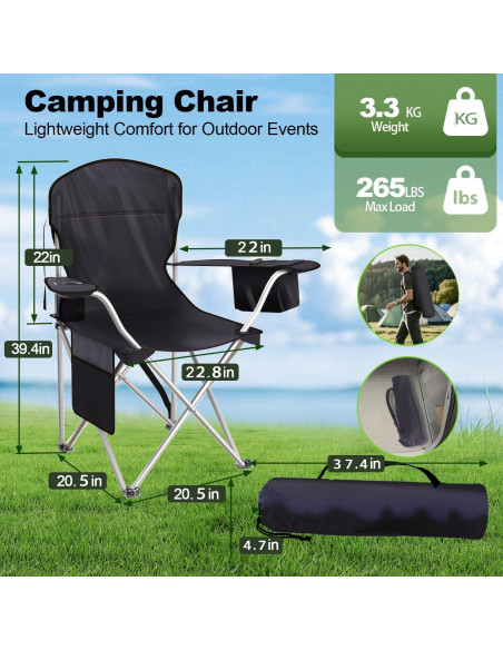 Sillas de Camping Plegables VTOY con Bolsa de Enfriamiento