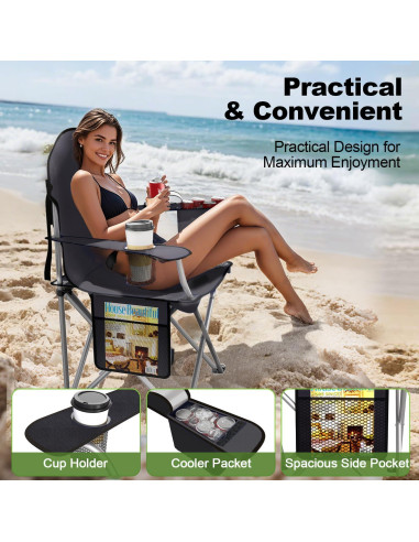 Sillas de Camping Plegables VTOY con Bolsa de Enfriamiento