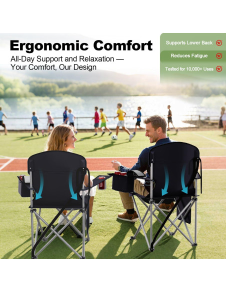 Sillas de Camping Plegables VTOY con Bolsa de Enfriamiento