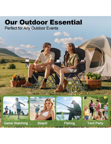 Sillas de Camping Plegables VTOY con Bolsa de Enfriamiento
