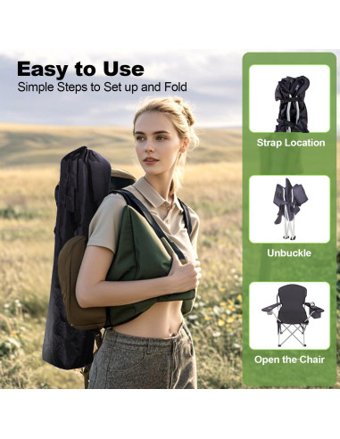 Sillas de Camping Plegables VTOY con Bolsa de Enfriamiento