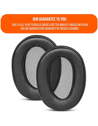 Almohadillas de repuesto Wicked Cushions para Sony WH-900N y MDR-100ABN - PU suave y espuma de memoria