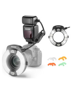Flash en Anillo NEEWER RF1-C para Canon 76Ws GN15 Macro