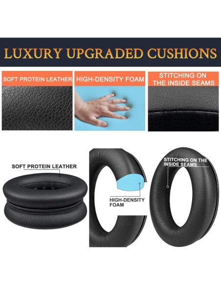 Kit de Reemplazo SOULWIT para Auriculares Bose QC45/QC35 - Negro