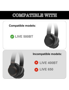 Almohadillas de Reemplazo Aiivioll para JBL Live 500BT - Negro 2