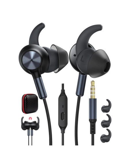 Auriculares con cable 3.5mm TOPAUX, sonido HiFi, micrófono