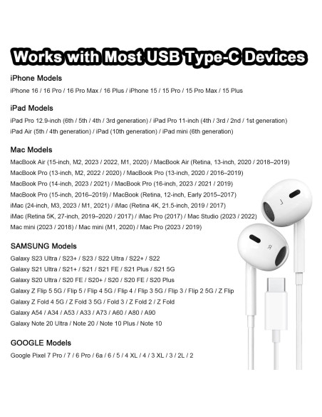 Auriculares USB C HiFi Estéreo Case Logic - 2 Paquetes