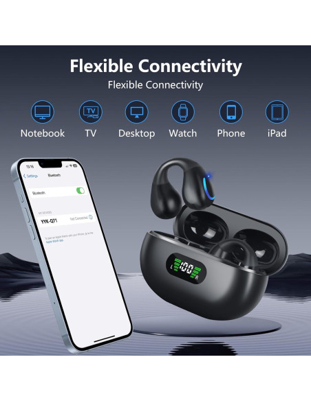 Auriculares Inalámbricos Bluetooth 5.3 Dufiga Q71 Negro