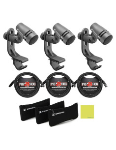 Paquete 3 Micrófonos Dinámicos Sennheiser e 604 + Cables