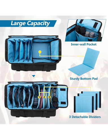 Bolsa Grande para DJ HODRANT con Divisores y Acolchado 52x23x26 cm
