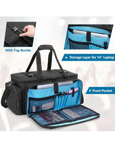 Bolsa Grande para DJ HODRANT con Divisores y Acolchado 52x23x26 cm