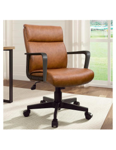 Silla de Oficina Artswish Charles de Cuero Sintético Marrón