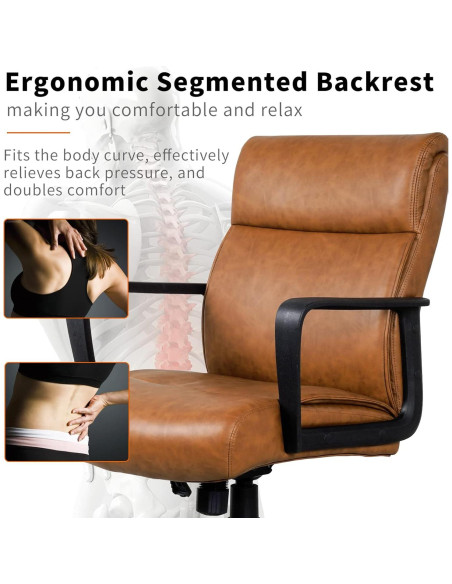 Silla de Oficina Artswish Charles de Cuero Sintético Marrón