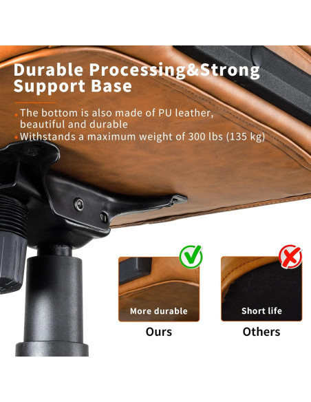 Silla de Oficina Artswish Charles de Cuero Sintético Marrón