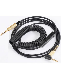 Cable de audio enrollado Fezzlo 1.3m-2.5m con micrófono 2