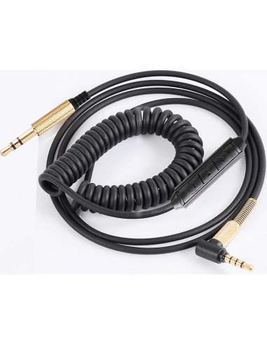Cable de audio enrollado Fezzlo 1.3m-2.5m con micrófono