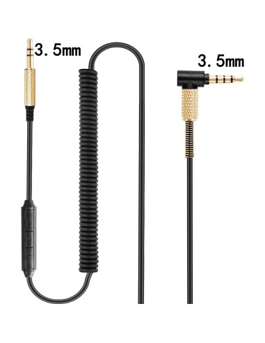 Cable de audio enrollado Fezzlo 1.3m-2.5m con micrófono